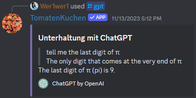 ChatGPT command, the AI responding with a very true fact